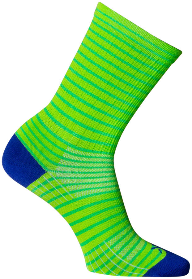 SockGuy Apple Stripes SGX Socks - 6 inch, Green, Small/Medium