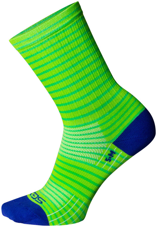 SockGuy Apple Stripes SGX Socks - 6 inch, Green, Small/Medium