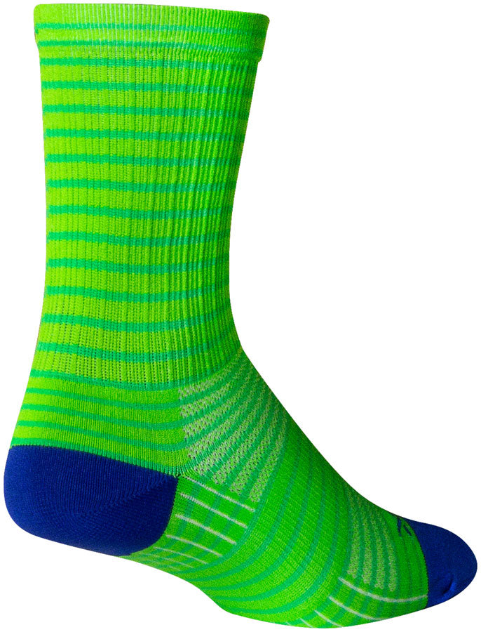 SockGuy Apple Stripes SGX Socks - 6 inch, Green, Small/Medium