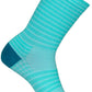 SockGuy Aqua Stripes SGX Socks - 6 inch, Aqua, Large/X-Large