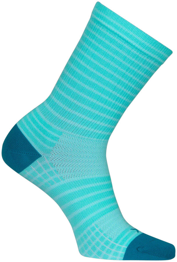 SockGuy Aqua Stripes SGX Socks - 6 inch, Aqua, Large/X-Large