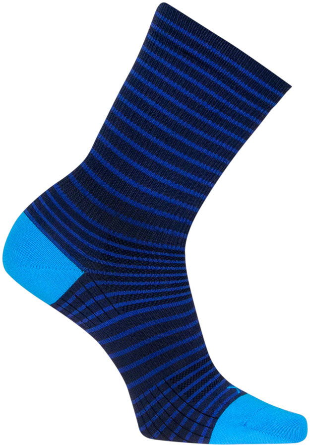 SockGuy Navy Stripes SGX Socks - 6 inch, Navy, Large/X-Large