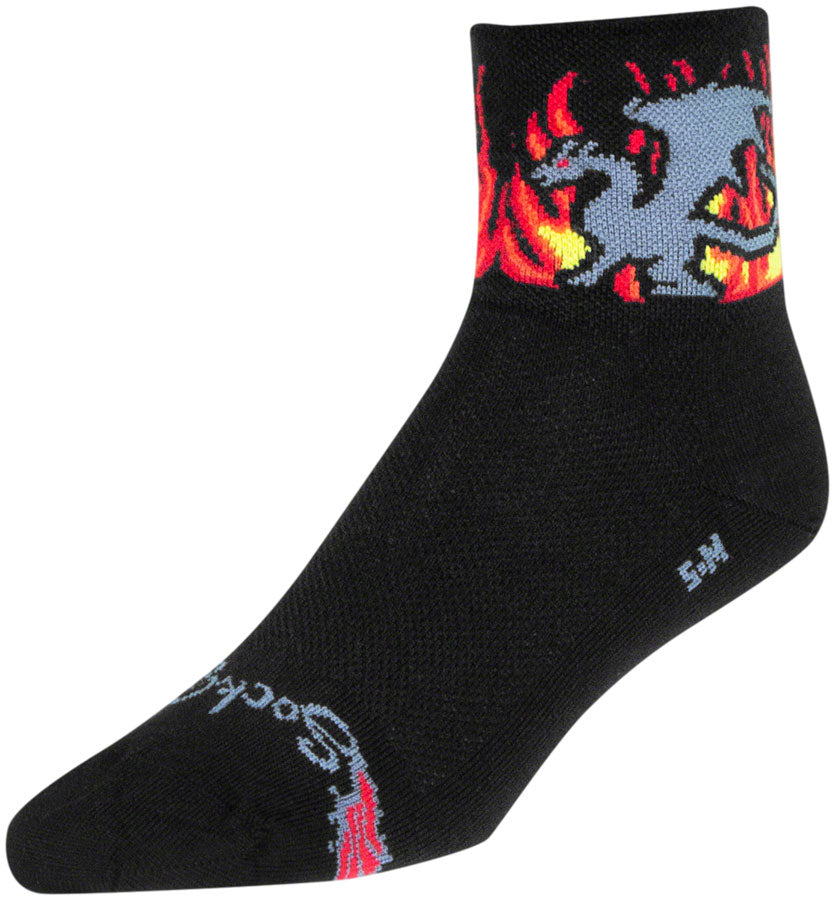 SockGuy Inferno Classic Socks - 3 inch, Black/Gray, Small/Medium