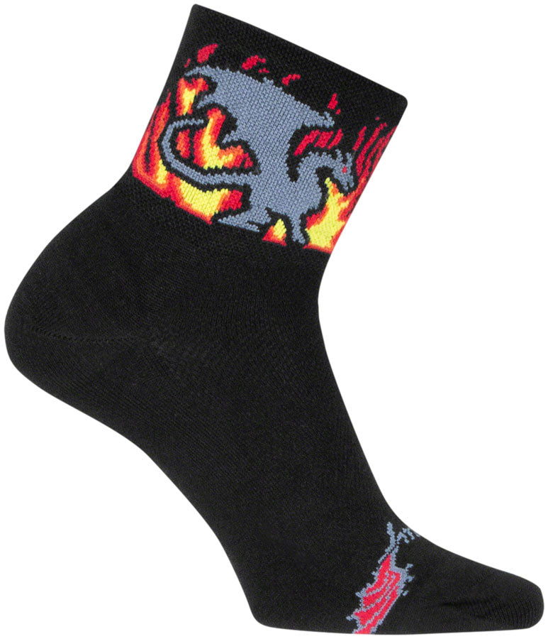 SockGuy Inferno Classic Socks - 3 inch, Black/Gray, Small/Medium