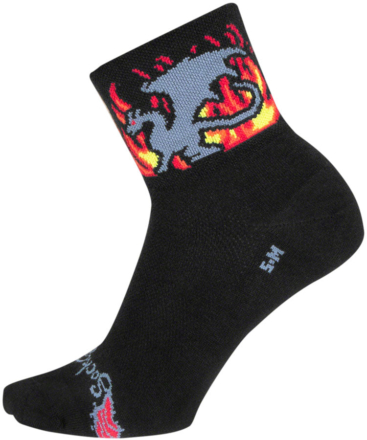 SockGuy Inferno Classic Socks - 3 inch, Black/Gray, Small/Medium