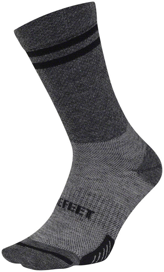 DeFeet Cyclismo Wool Blend Socks - 6 inch, Gravel Gray/Black, Small