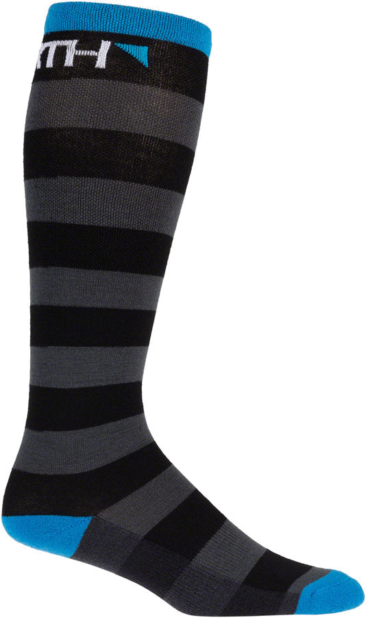 45NRTH Stripe Midweight Knee Wool Sock - Black, Small