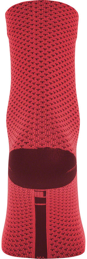 GORE C3 Dot Mid Socks - Hibiscus Pink/Chestnut Red, 6.7" Cuff, Fits Sizes 6-7.5