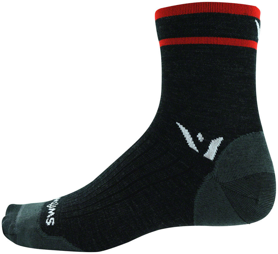 Swiftwick Pursuit Four Ultralight Socks - 4 inch, Coal Red, X-Large