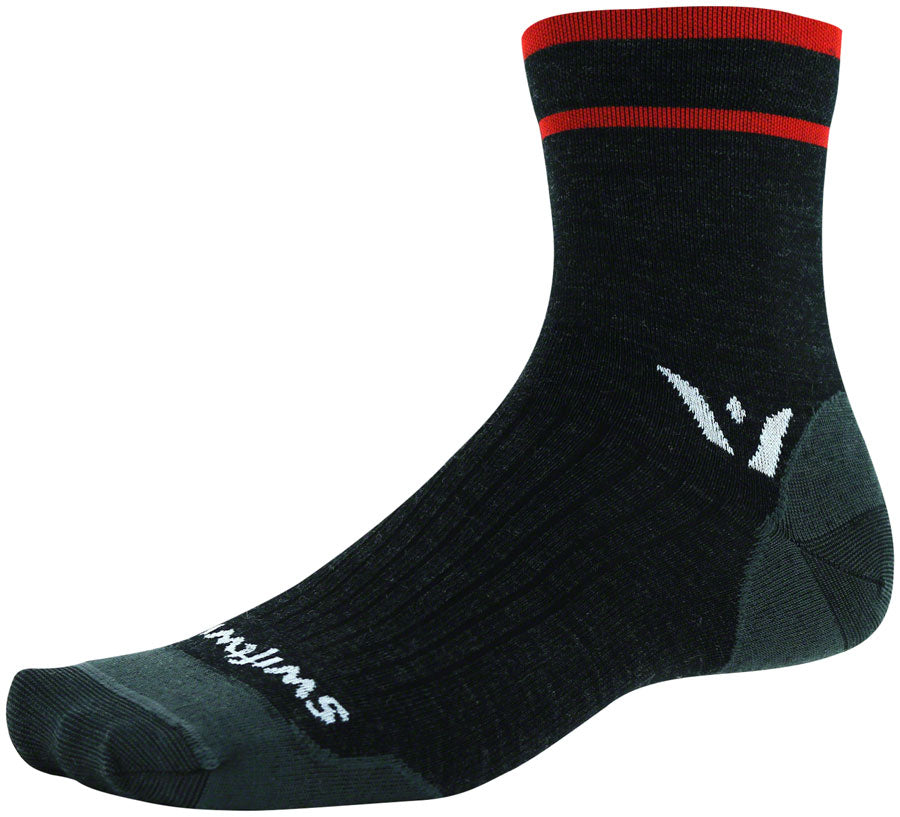 Swiftwick Pursuit Four Ultralight Socks - 4 inch, Coal Red, X-Large