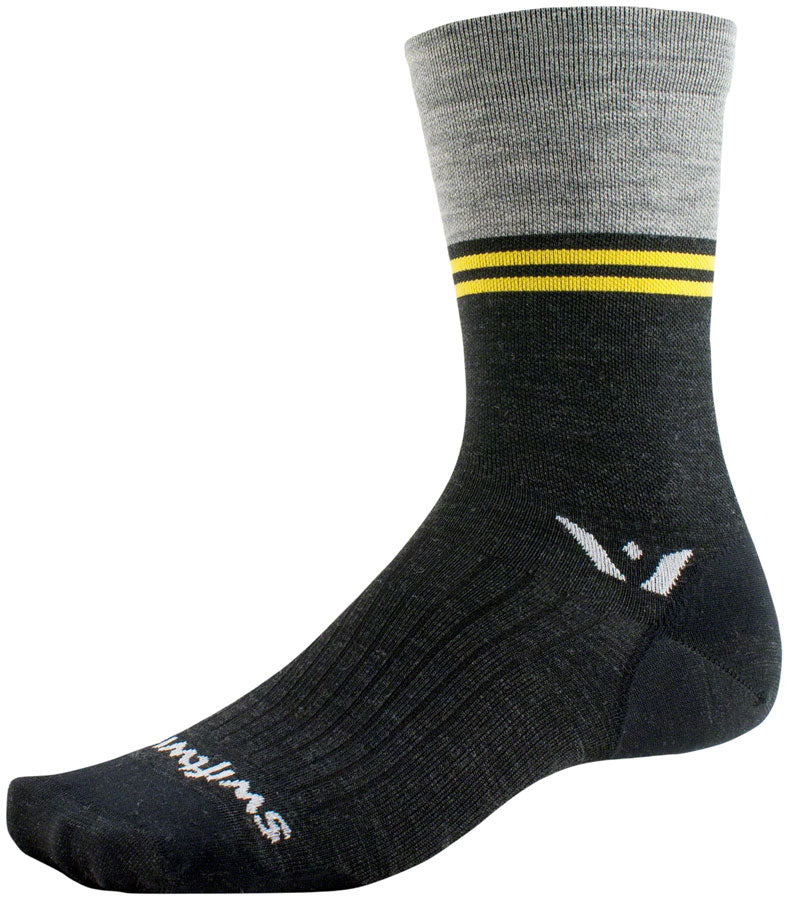 Swiftwick Pursuit Seven Ultralight Socks - 7 inch, Block Stripe Heather, XL