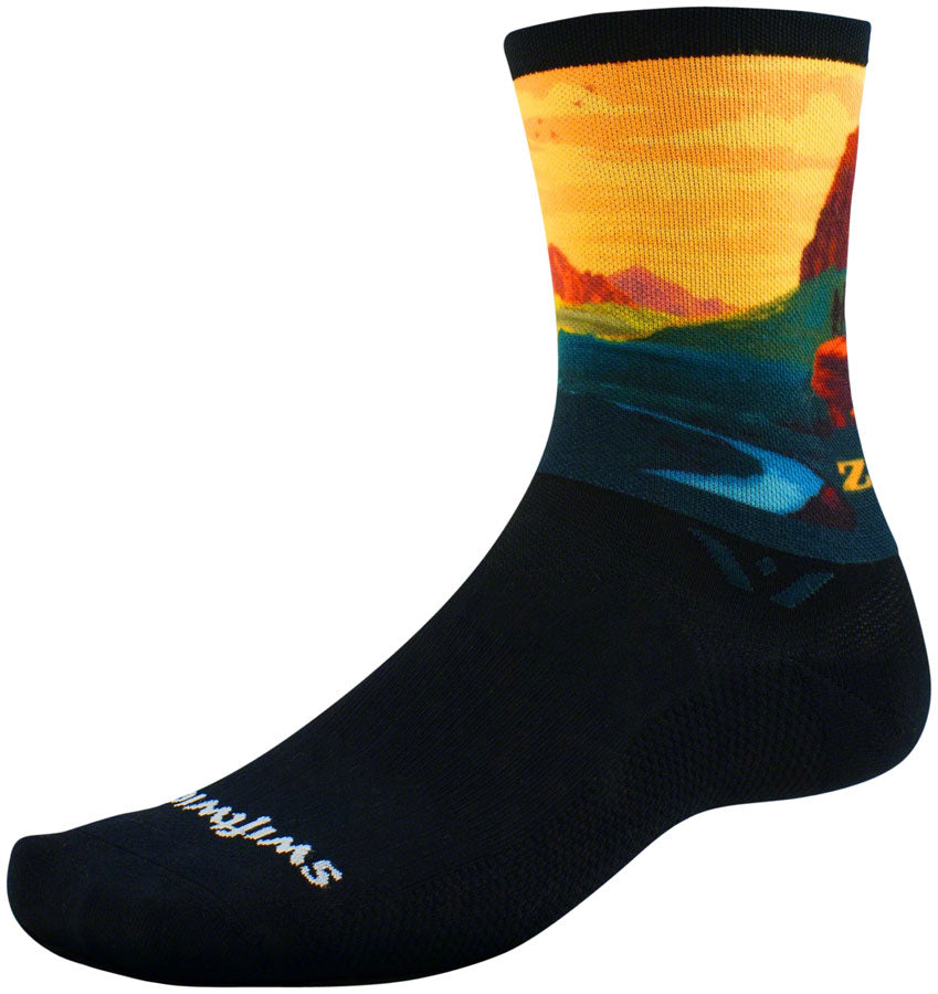 Swiftwick Vision Six Impression National Park Socks - 6 inch, Zion River Valley, Medium
