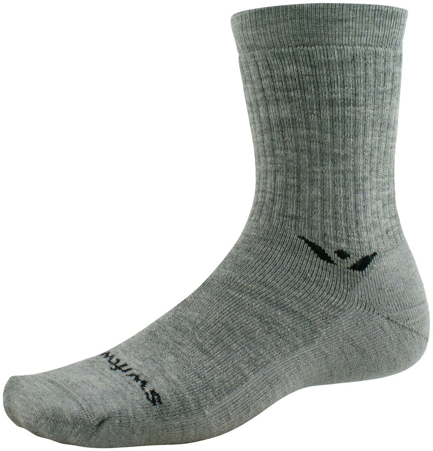 Swiftwick Pursuit Hike Light Cushion Wool Socks - 6 inch, Light Weight Heather, Medium