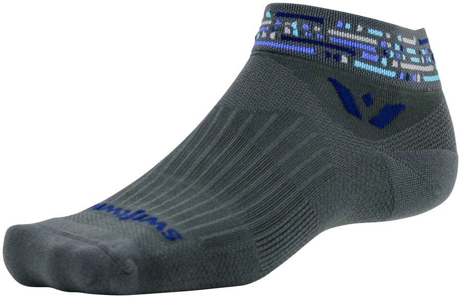Swiftwick Vision One Morse Socks - 1 inch, Gray/Blue, Large/X-Large