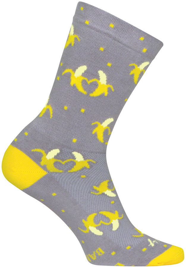 SockGuy Bananas Crew Sock - 6", Small/Medium