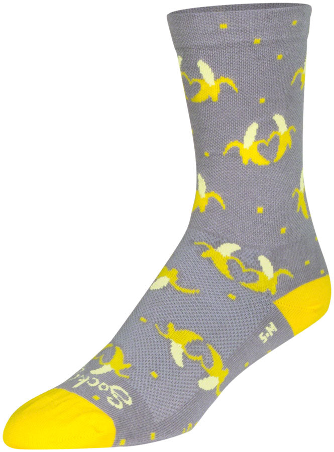 SockGuy Bananas Crew Sock - 6", Small/Medium