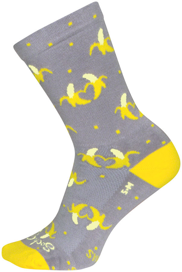 SockGuy Bananas Crew Sock - 6", Small/Medium