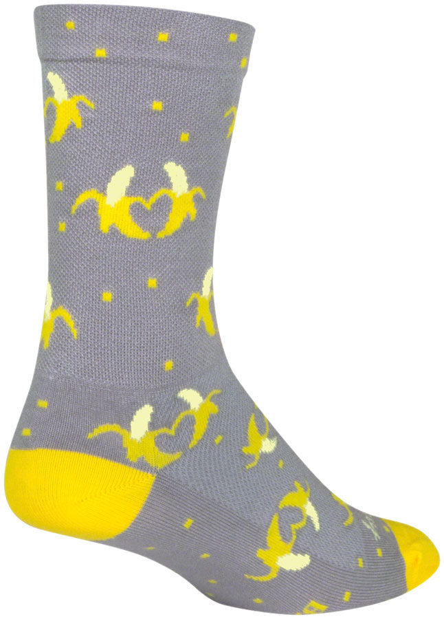 SockGuy Bananas Crew Sock - 6", Small/Medium