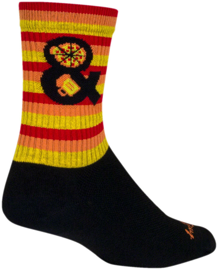 SockGuy Pizza and Beer Crew Sock - 6", Large/X-Large