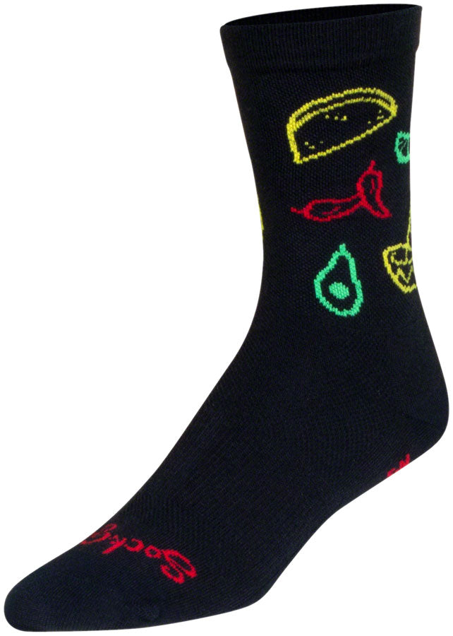 SockGuy Taco Life Crew Sock - 6", Large/X-Large