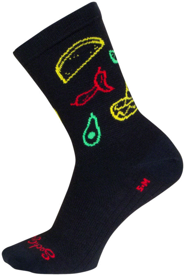 SockGuy Taco Life Crew Sock - 6", Large/X-Large