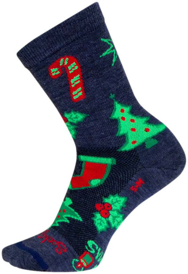 SockGuy Christmas Tme Wool Sock - 6", Large/X-Large