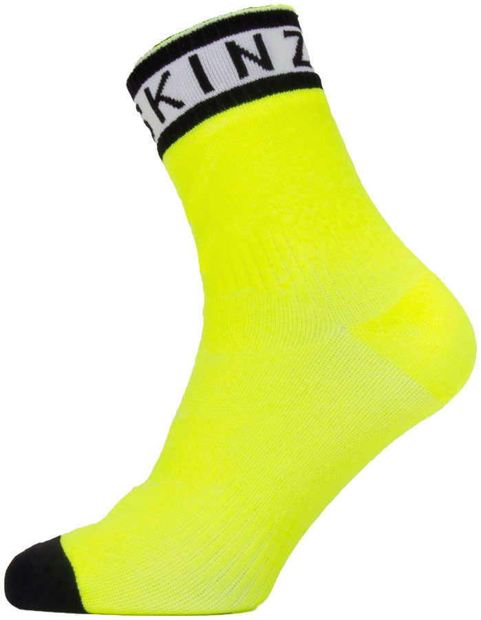 SealSkinz Waterproof Warm Weather Ankle Sock with Hydrostop - Large, Neon Yellow/Black/White