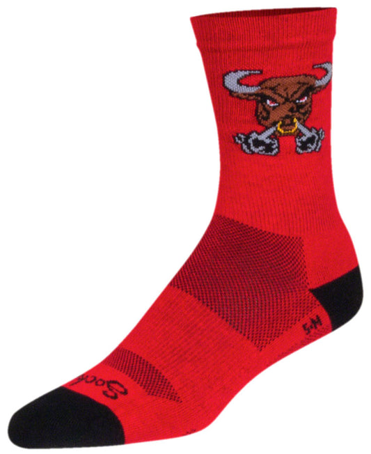 SockGuy Crew Bullish Socks - 6 inch, Red, Large/X-Large