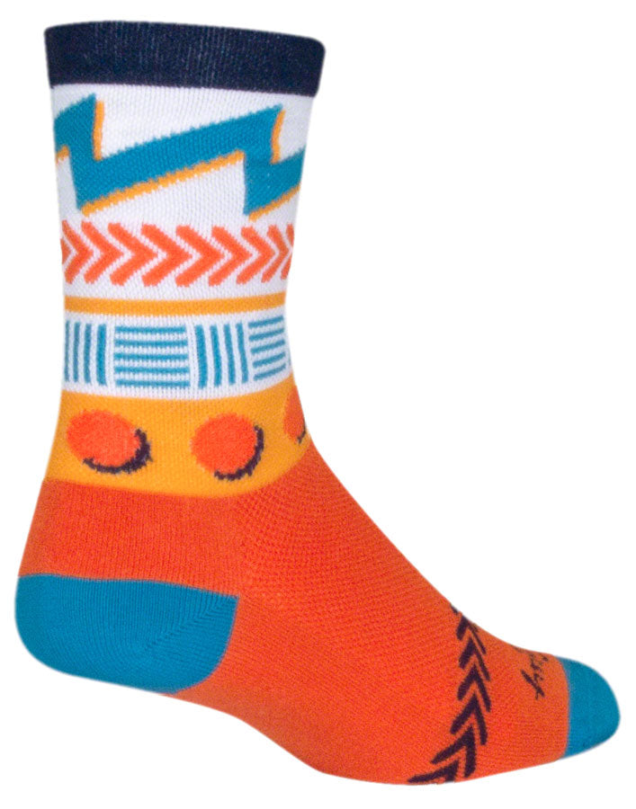 SockGuy Crew Doodle Socks - 6 inch, Orange, Small/Medium