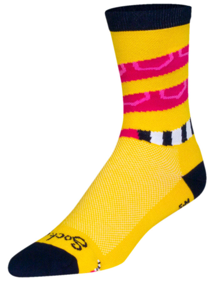 SockGuy Crew Rattle Socks - 6 inch, Yellow, Large/X-Large