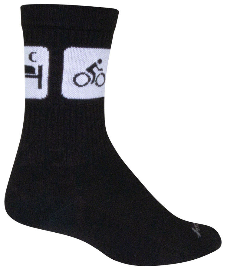 SockGuy Crew Repeats Socks - 6 inch, Black, Large/X-Large