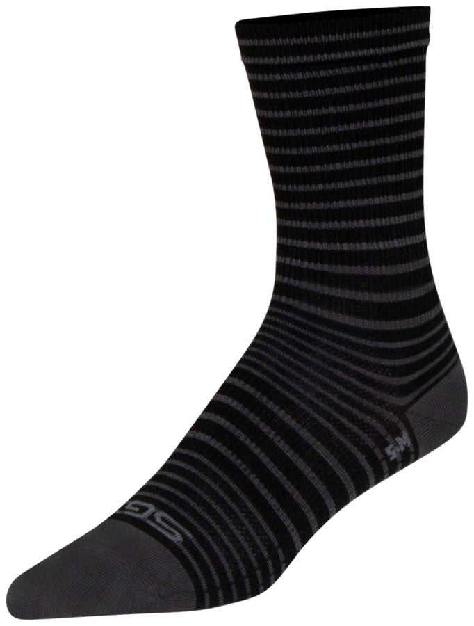 SockGuy SGX Black Stripes Socks - 6 inch, Black, Large/X-Large