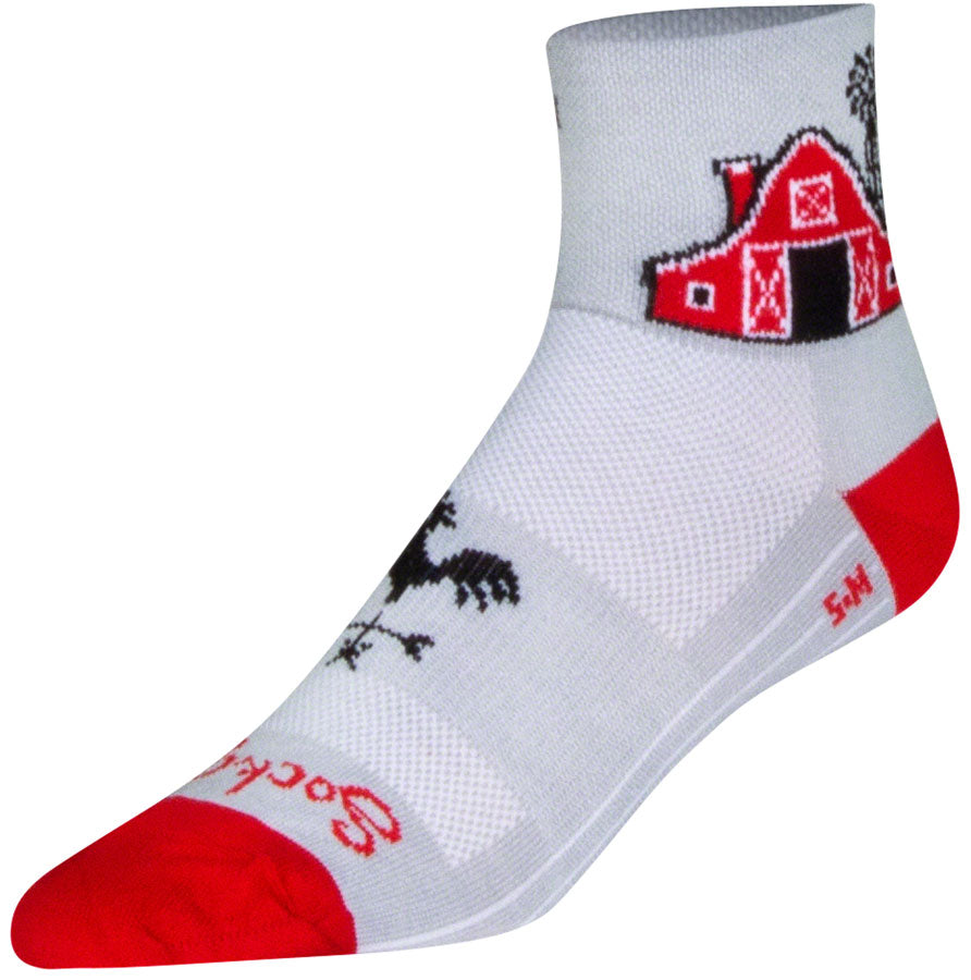 SockGuy Classic Barn Socks - 3 inch, White, Large/X-Large