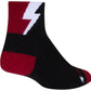 SockGuy Classic Bolt Socks - 3 inch, Red, Small/Medium