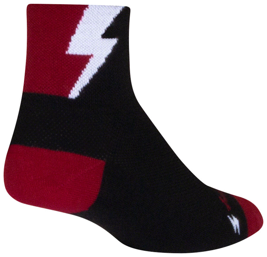 SockGuy Classic Bolt Socks - 3 inch, Red, Small/Medium