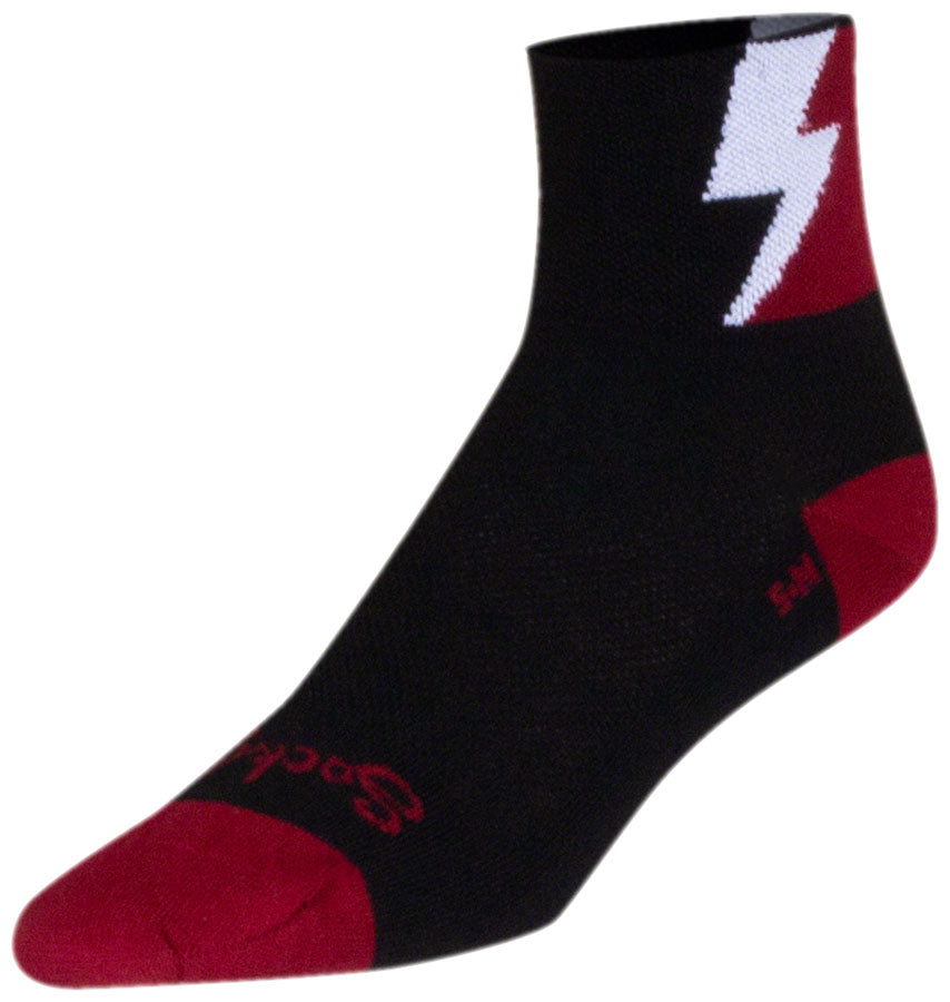 SockGuy Classic Bolt Socks - 3 inch, Red, Large/X-Large