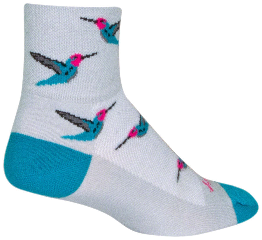 SockGuy Classic Humming Socks - 3 inch, White, Small/Medium