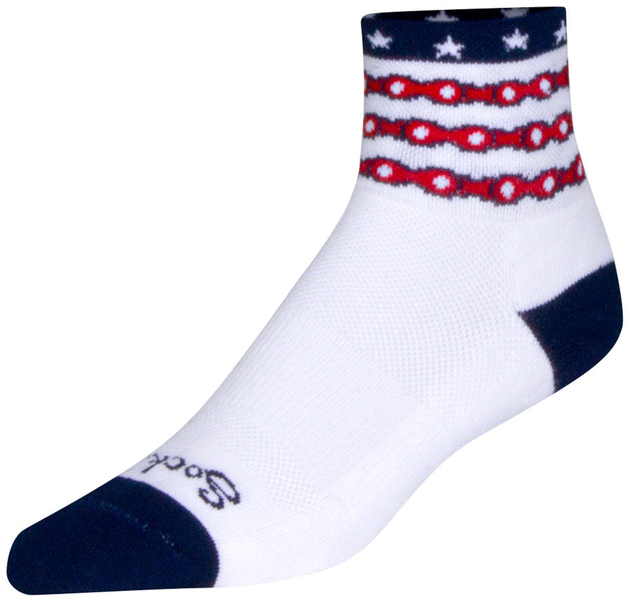 SockGuy Classic The Brave Socks - 3 inch, White, Small/Medium