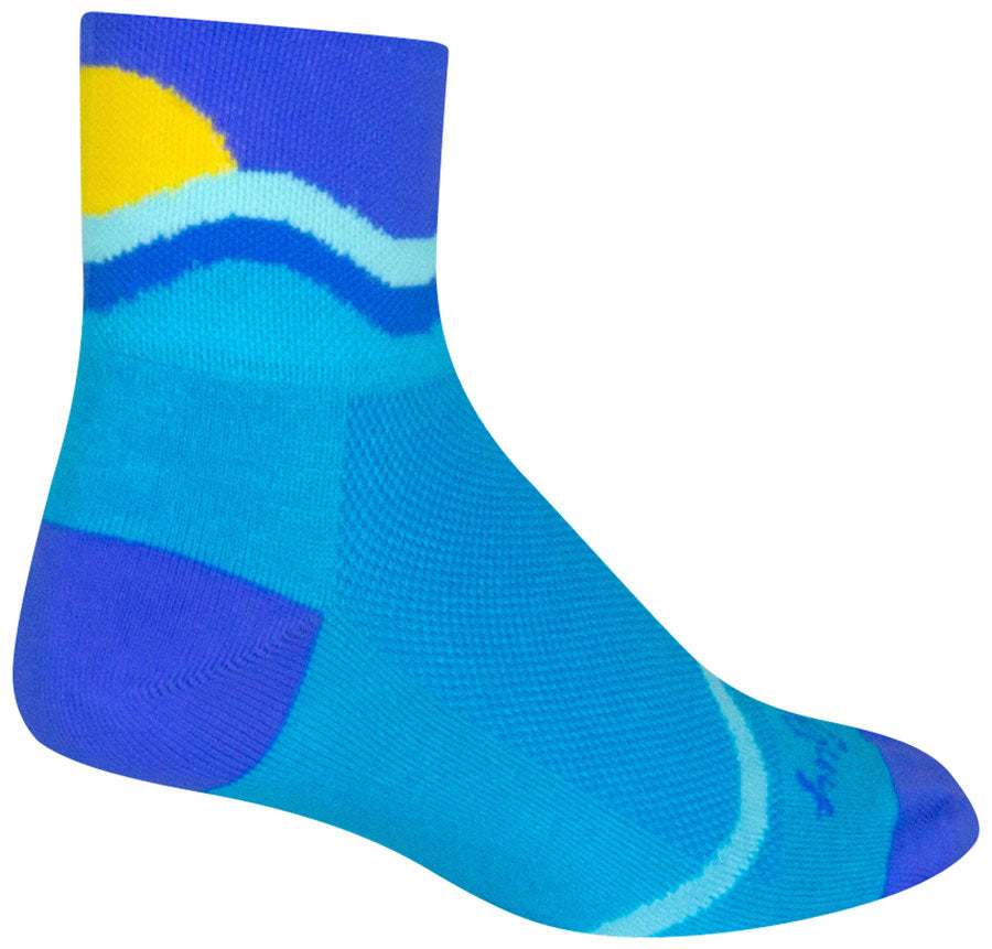SockGuy Classic Waterworld Socks - 3 inch, Blue, Small/Medium