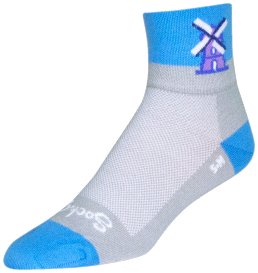 SockGuy Classic Windmills Socks - 3 inch, White, Large/X-Large