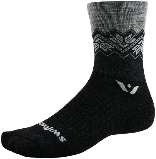 Swiftwick Vision Five Socks - 5 inch, Fair Isle Coal, Small