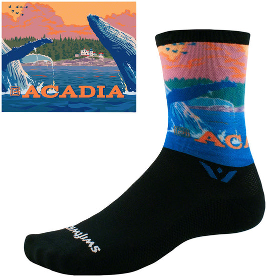 Swiftwick Vision Six Socks - 6 inch, Impression Acadia, X-Large