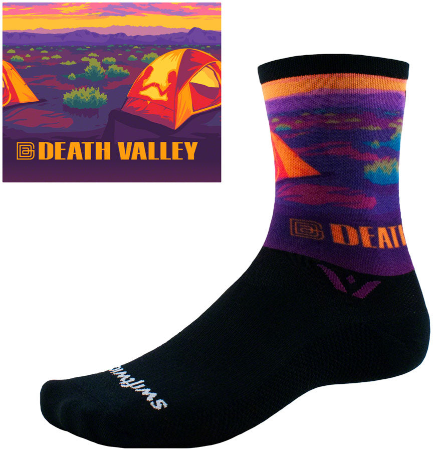 Swiftwick Vision Six Socks - 6 inch, Impression Death Valley, Medium