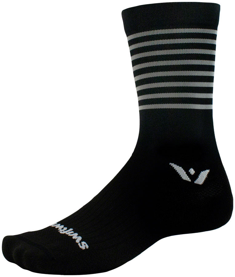Swiftwick Aspire Seven Stripe Socks - Gray, Medium