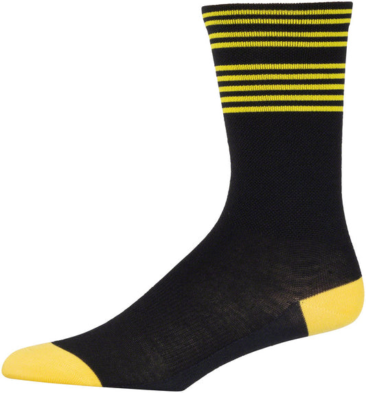 45NRTH Lightweight Sock - Black/Citron Stripe, Small