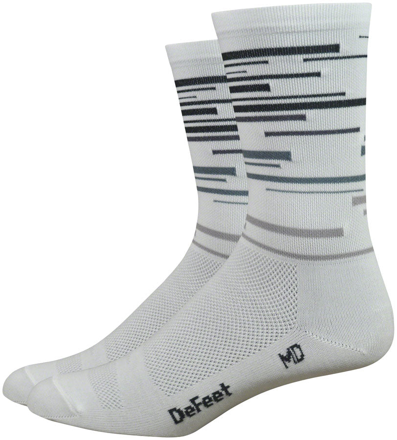 DeFeet Aireator DNA Socks - 6 inch, White/Gray, Small
