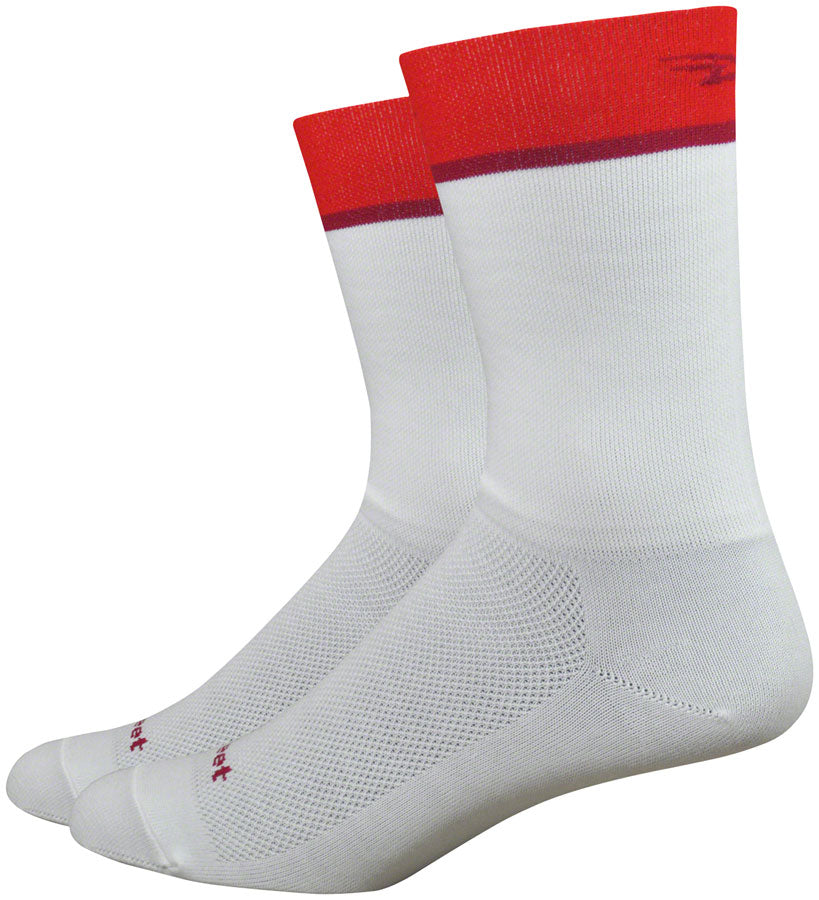 DeFeet Aireator Team Socks - 6 inch, White/Red, Small