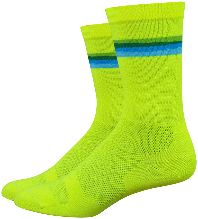 DeFeet Levitator Lite Saturn Socks - 6 inch, Yellow, Small