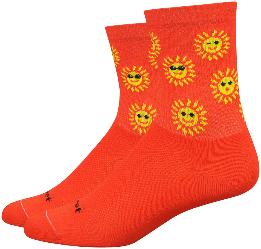 DeFeet Aireator Sunny Day Socks - 4 inch, Poinciana/Yellow, Women's, Medium