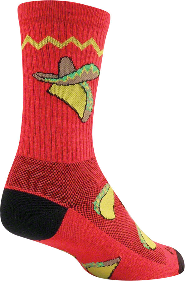 SockGuy Crew Taco Socks - 6 inch, Red, Large/X-Large